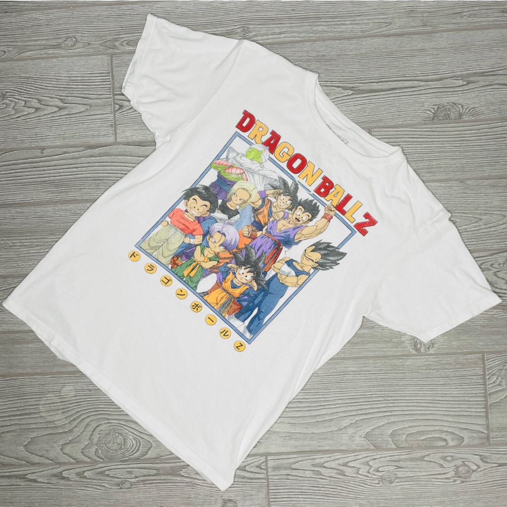 Dragonball z shirt sleeve t shirt white with logo size medium